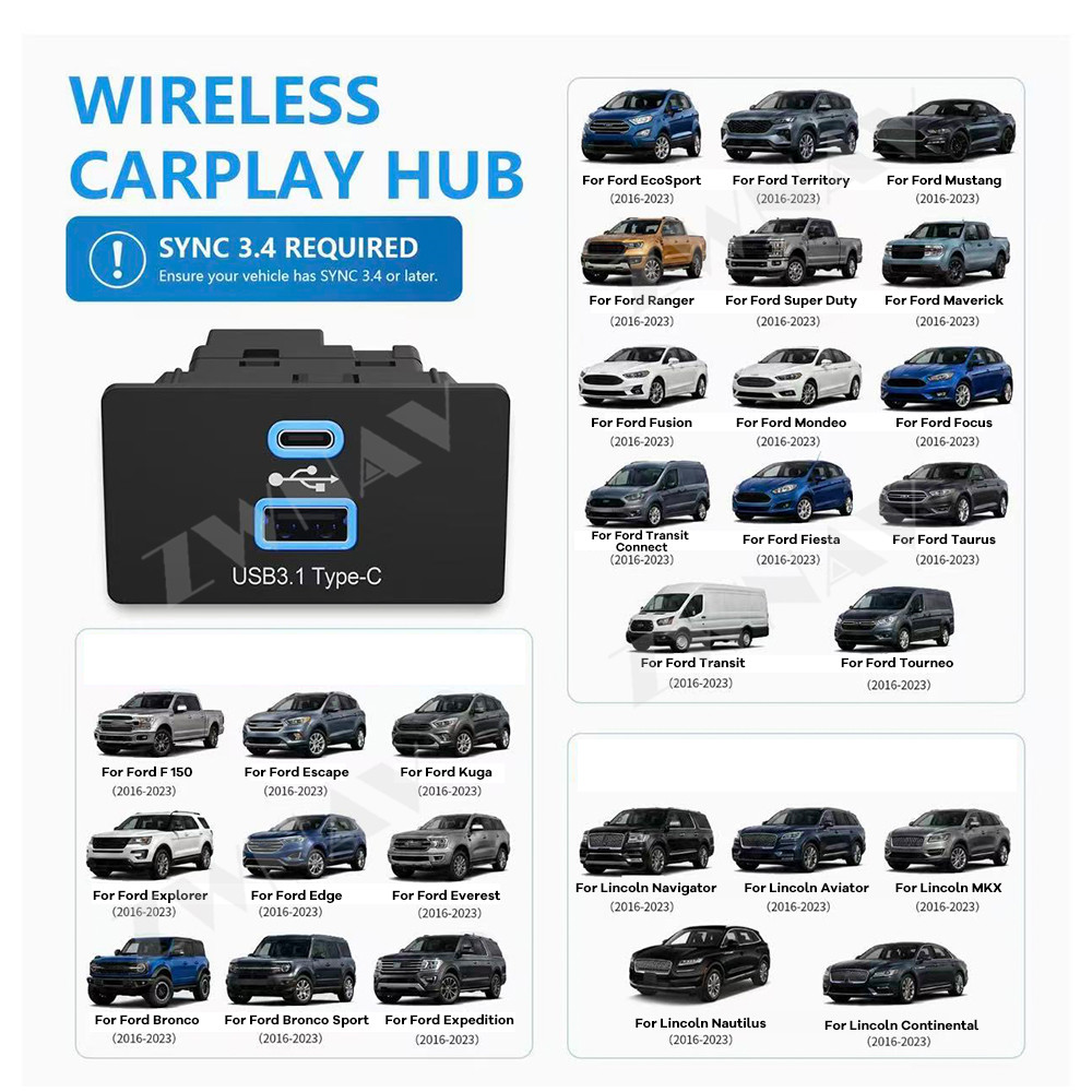 Wireless CarPlay Android Auto  - Usb Hub Type C review and price