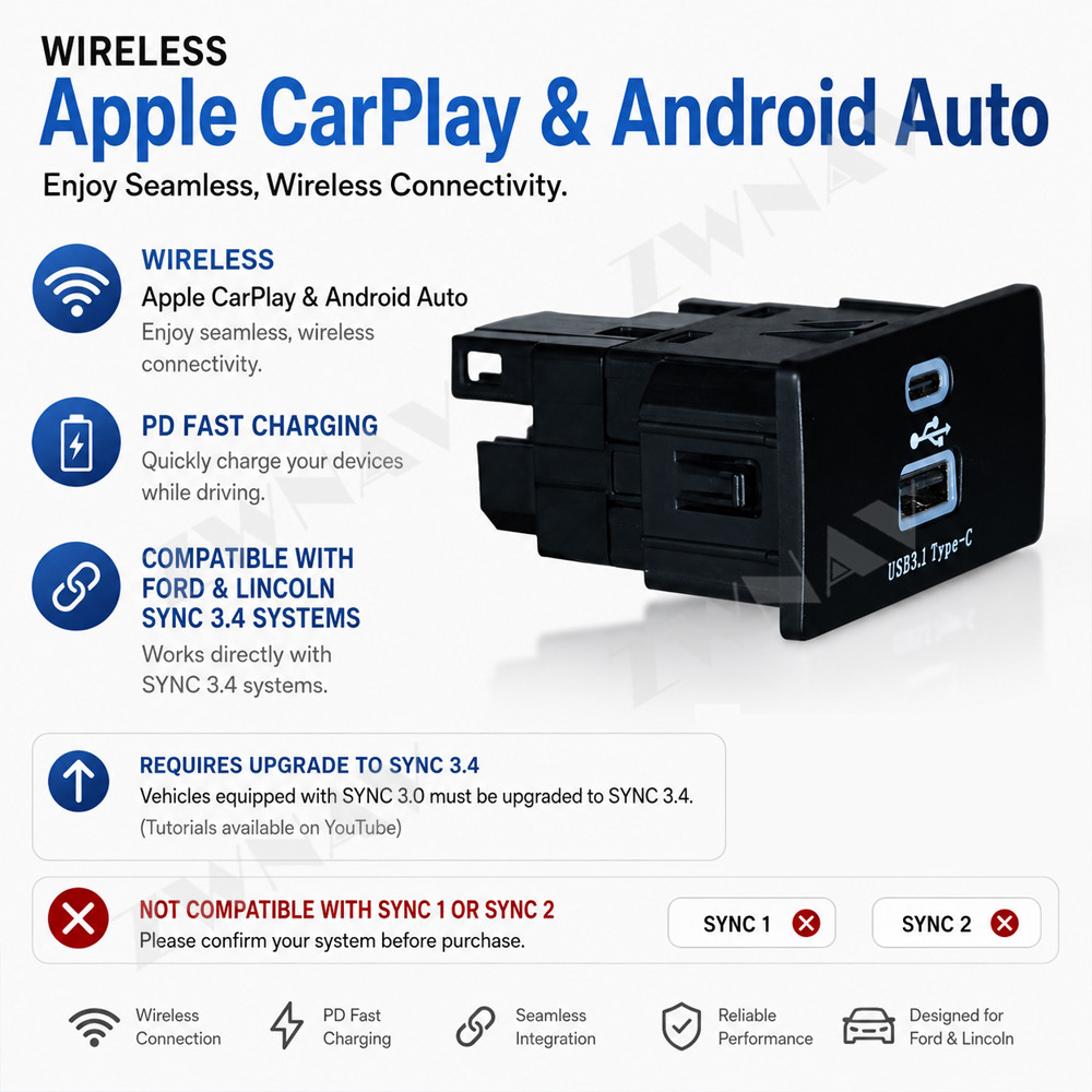 Wireless CarPlay Android Auto  - Usb Hub Type C review and price